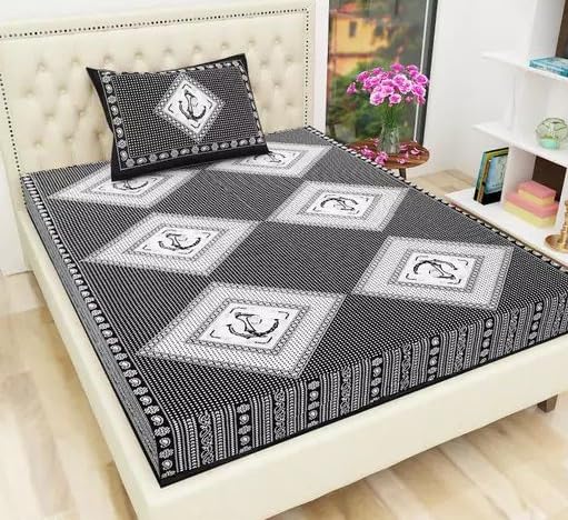 Comfy Printed Cotton Single Bedsheet(MHS_n95z0)