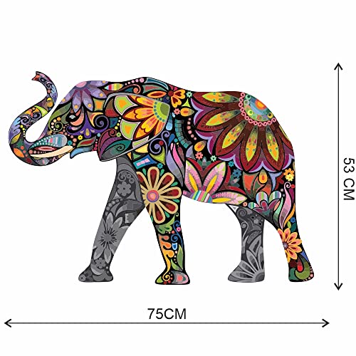 Wallzone Elephant Large Vinyl Wallsticker for Home Decoration (75 cm x 53 cm)