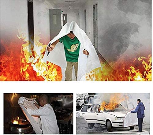 Rich Bells Soft Case of Fire Blanket Fiberglass Cloth Fire Rescue Blanket, Flame Retardant, Protection Shelter Safety for Kitchen, Fireplace, Car, Camping Etc(1M X 2M) (1 PC)