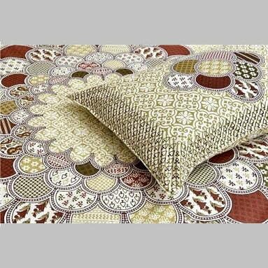 maa ambay Jaipuri Cotton Double Bedsheet Set with 2 Pillow Covers - Traditional Rajasthani Print, Soft & Breathable, Queen Size Bedding