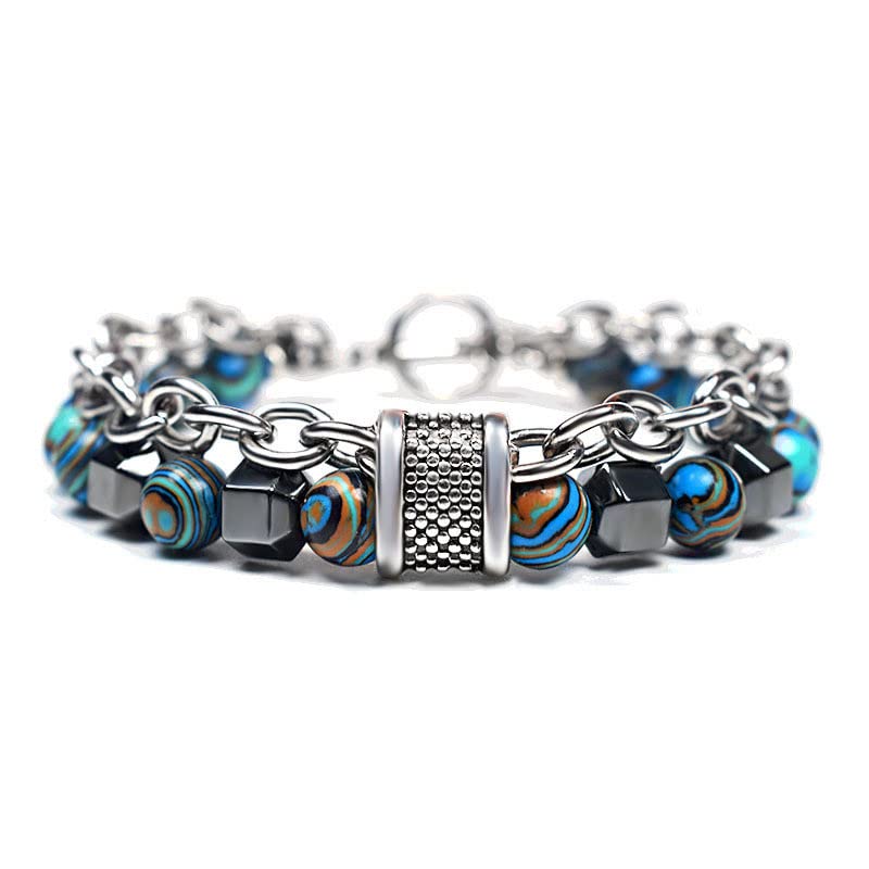 Fashion Frill Stylish Tiger Eye Stone Bead Bracelet For Men Boys