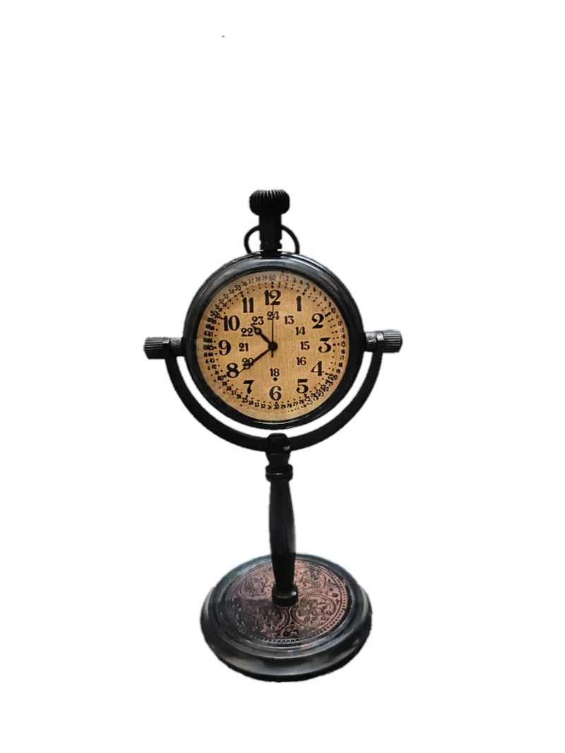 Table Clock Antique Style Office Home Decor Items Colour Black