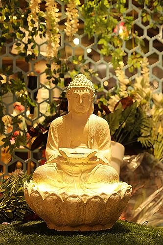 SEPBORN Buddha Fountain with Flowing Water Feature, 91 cm Height