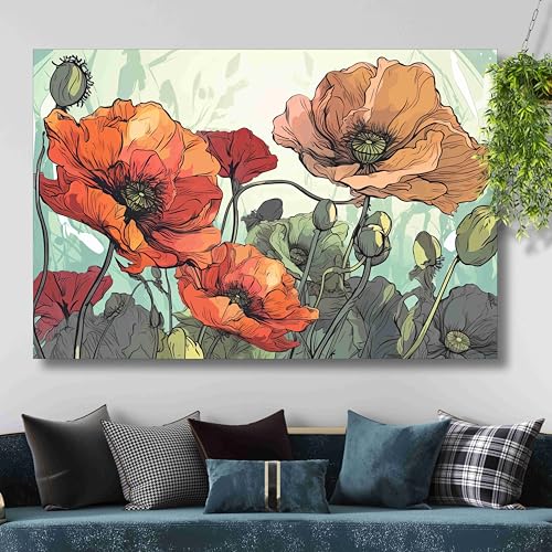 SAF paintings flower Painting | flower paintings for living room | flower painting for wall decoration | flower painting canvas 24 inch x 36 inch SANF-CR36