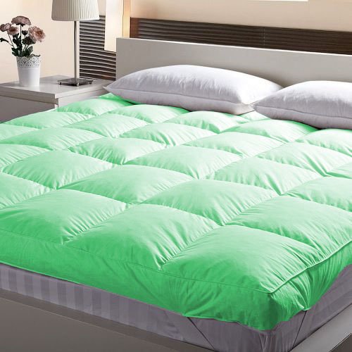 Jaipur Linen 3000 GSM Single Bed Finest Imported Super Microfiber Mattress Padding/Topper- Mint Green (36 * 78In)