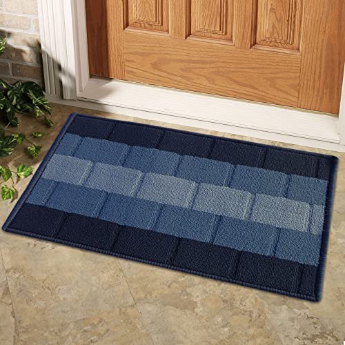 Status Luxury Premium Polypropylene Home Decor Doormats Floor Door Mat (Pack of 2, Blue)