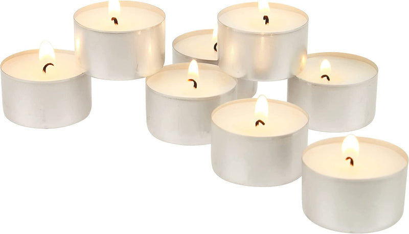 AMBLIC Tealight Candles Set of 100 Long Last Burning Time 9 Hour Smokeless Tealight Candles Diya for Home Decoration, Diwali, Birthday Decor, Party, Wedding, Festival, Bulk Package Candle