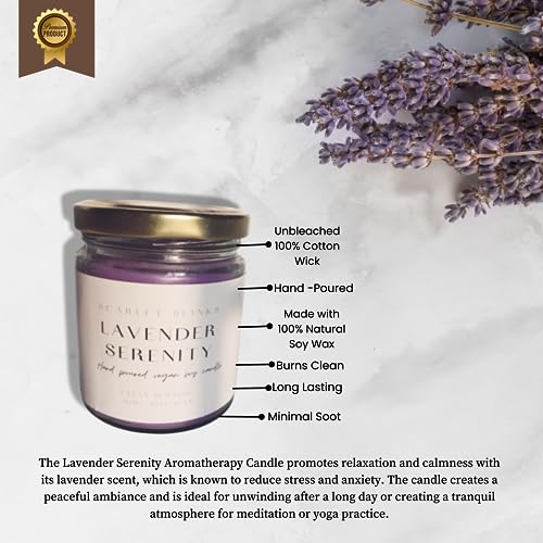 Scarlet Blinks Oriental Rose and Lavender Serenity | Soy Wax Candle | Aroma Therapy Candle | Burning Time:45 HRS Pack of 2