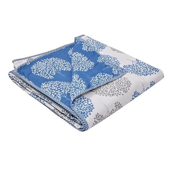 HOMYFINE Dohar Single Bed | 115 GSM | Blanket Single Bed, Dohar, Quilt, Cotton Dohar, AC Blanket, Reversible, Soft Light-Weight Bed Blanket (HOMY-CD-01, Single Bed)