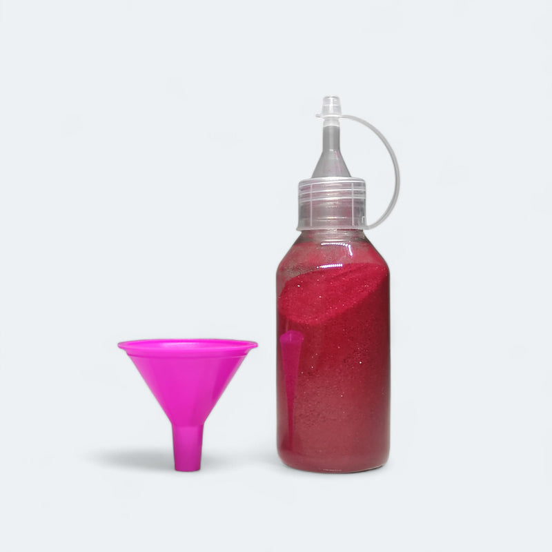 ZWIK.shop Rangoli Plastic Empty powder Bottle with Transparent Nozzle, 150g Capacity Pack of 10 Refillable Squeeze Bottles with Funnel, Ideal Crafting, Art Festival Decorations, Storage