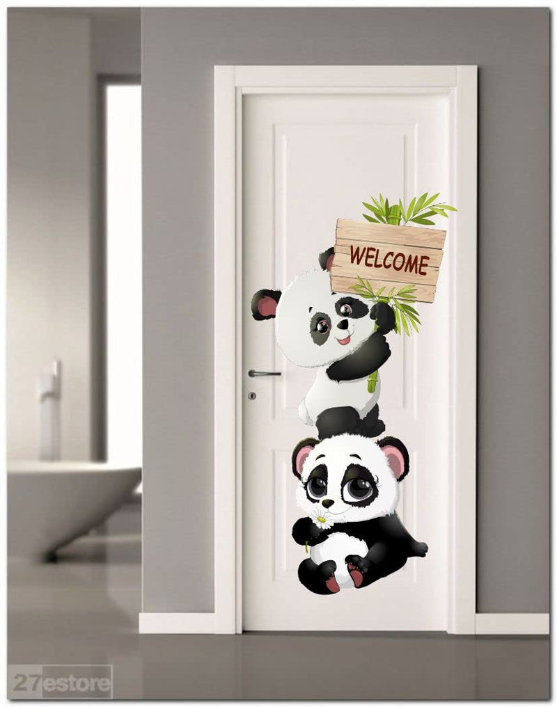 Delight Art Cute Cartoon Pandas Design Wall Sticker Size - (42 * 75) cm Model id - (DAMC00991L)