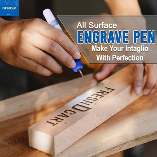 FreshDcart Power Engraving Pen Etching Carving Name Engrave It Electric Machine with Extra Tool Nib for Jewellery and All Glass Metal Plastic Wood (FDC-12A)