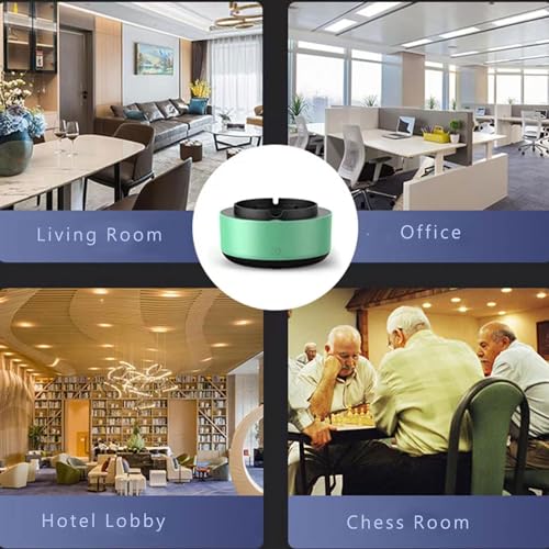 Sevia Portable Easy To Clean Ashtray Self-Extinguishing Ashtray Cigarette Ashtray with Spinning Tray Non-Slip Base Suitable for Home Office (Grey)