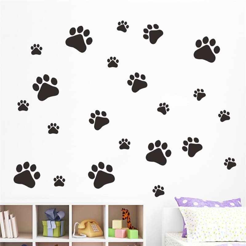 GADGETS WRAP Vinyl Wall Decal Sticker Funny Dog Cat Paw Print Poster for Kids Room Home Decal Wall Stickers