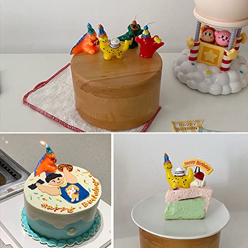 Dinosaur Birthday Candles, Cute 3D Dino Themed Birthday Cake Candles Cake Toppers Party Cake Decorations - Set of 4