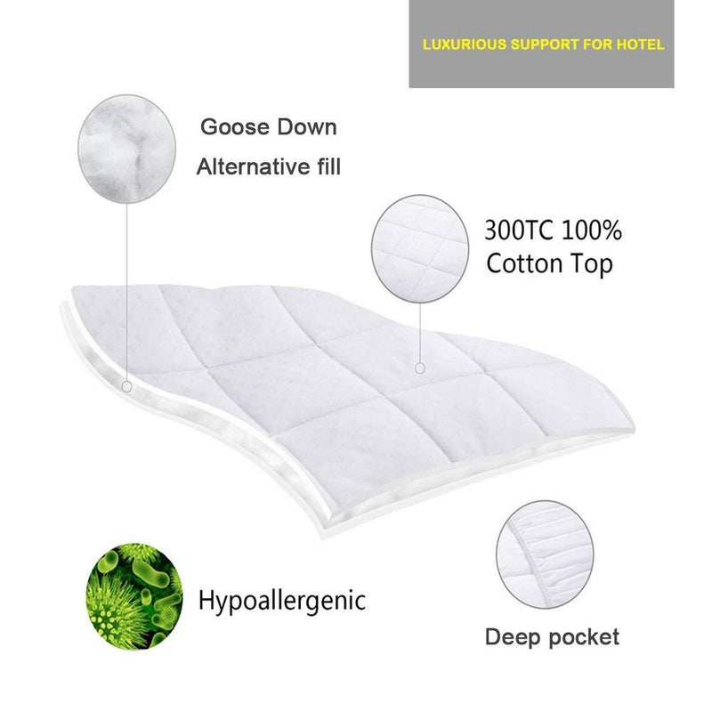 Coca Industries Microfibre Mattress Padding/Topper (White, 72" X 78)