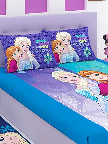 Athom Living Disney Frozen Make Your Own Magic Cotton Double Bedsheet Set- King Size