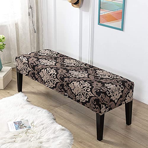 Street27® Printed High Stretch Bench Seat Cushion Slipcovers Washable Removeable Rectangular Bench Cover Furniture Protector Dining Chair Slipcovers for Living Room, Bedroom, Kitchen (Pattern33),Polyester