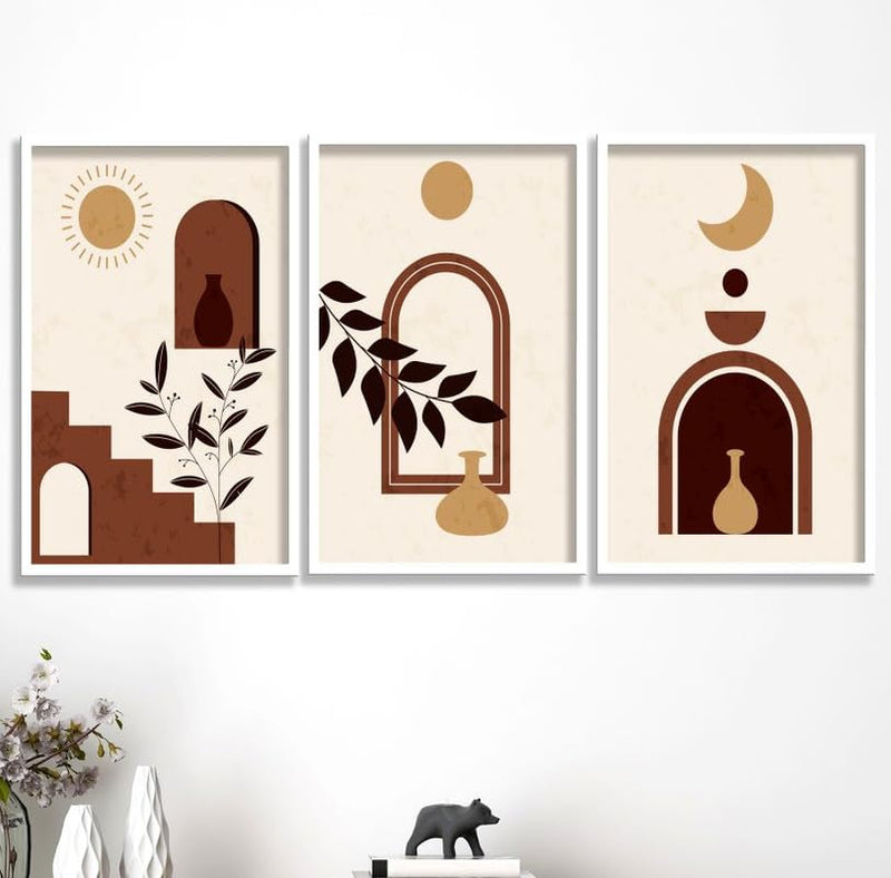 SAF paintings Set of 3 Modern Boho Art Wall Painting For Home And Office ol-COMBO-2166-K3