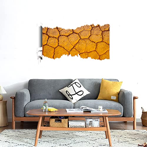 GADGETS WRAP Printed Wall Decal Sticker Scratched Paper Style Wall Decal (90cm x 50cm) - Cracked Earth