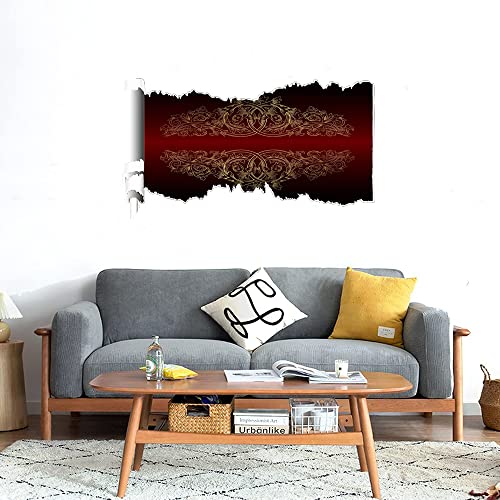 GADGETS WRAP Printed Wall Decal Sticker Scratched Paper Style Wall Decal (90cm x 50cm) - Red Embrodry