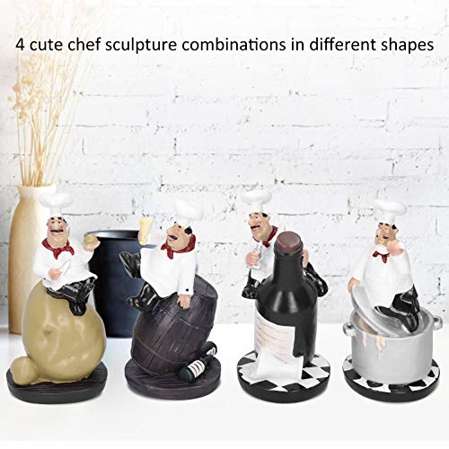 Chef Statue, Durable 4 Kinds Resin Practical Restaurant Decor, Beautiful for Restaurant Home