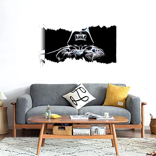 GADGETS WRAP Printed Wall Decal Sticker Scratched Paper Style Wall Decal (90cm x 50cm) - Trooper Black White