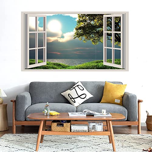 GADGETS WRAP Printed Wall Decal Sticker Fake Window Style Decal (90cm x 50cm) - Sunshine (2)