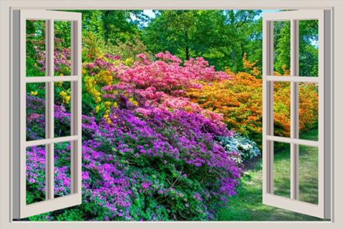 JVERF - JZZA29440 Sweden Parks| Self-Adhesive Open Window Wall Sticker