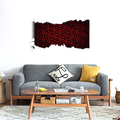 GADGETS WRAP Printed Wall Decal Sticker Scratched Paper Style Wall Decal (90cm x 50cm) - Love Red Black