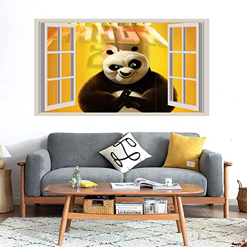 GADGETS WRAP Printed Wall Decal Sticker Fake Window Style Decal (90cm x 50cm) - Panda 2