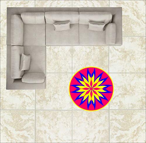 Diwali Special - Colourful Decorative Rangoli Sticker Size- 30 cm x 30 cm Set of 2