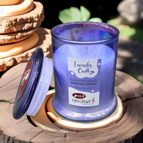 The Decor Affair 1 Pcs Artisan Crafted Glass Tealight Candleholders with Stunning Northern Lights-Inspired Pattern and Lavender Fragrance, Perfect for Creating a Magical Atmosphere.