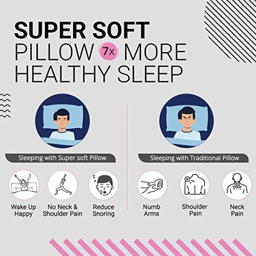 Fabrilore Super Soft Memory Foam Pillow | Bed Pillows for Sleeping, Neck Pain Relief | Super Soft Pillow | Sleeping Pillow | Bamboo Fabric Cover | Foam Pillow | Grey | Queen (22"L x 14.25"B x 4.5"H)