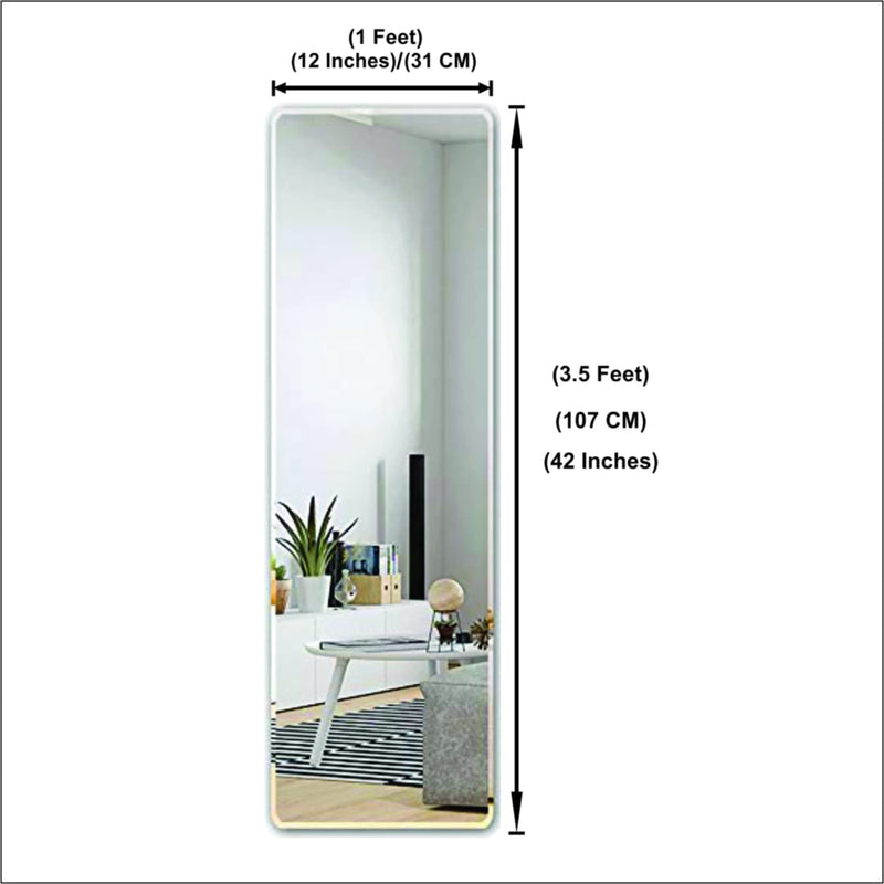 Creative Arts n Frames 5mm Full Length Long Beveled Smooth Edges Frameless Rectangular Wall Mount HD Mirror (12x42 Beveled Mirror)