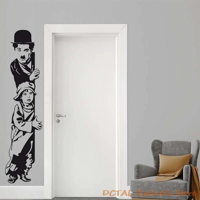 GADGETS WRAP Wall Decal Vinyl Sticker Chaplin and Kid Movie Star for Office Home Wall Decoration