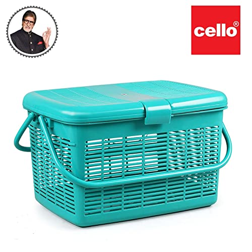 Cello MultiMate Plastic Jumbo Laundry Basket (Green)