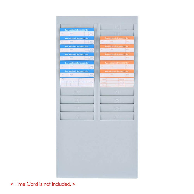 Festnight DOYO Time Card Rack Wall Mount Holder 24 Pocket Slot for Attendance Recorder Punch Time Office