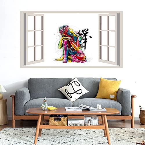 GADGETS WRAP Printed Wall Decal Sticker Fake Window Style Decal (90cm x 50cm) - Paint in Man