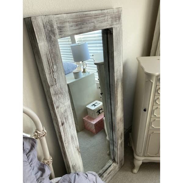 The Zara Enterprises Wooden Mirror Frame Colour Antique White White Size 24×58 only Frame Without Mirror Something is Different