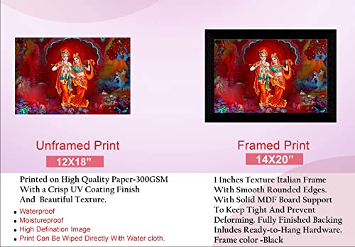 SAF paintings Pack of 1 Radha krishna religious modern art wall painting with framed for living room 11 inch x 14 inch CANFM31264