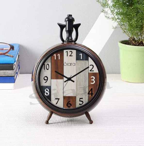 Siara Table Clock Antique Style Office and Home Decor Items Size 6 inch