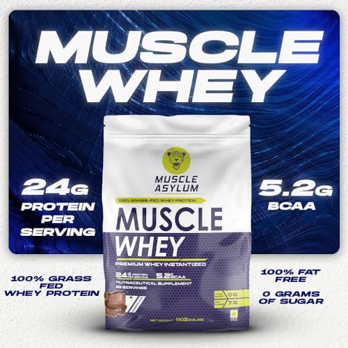 Muscle Asylum Premium Whey Protein l 1kg, 25 Servings l Double Chocolate l With Genuine Lab Reports l Muscle Building & Recovery | Increased Muscle