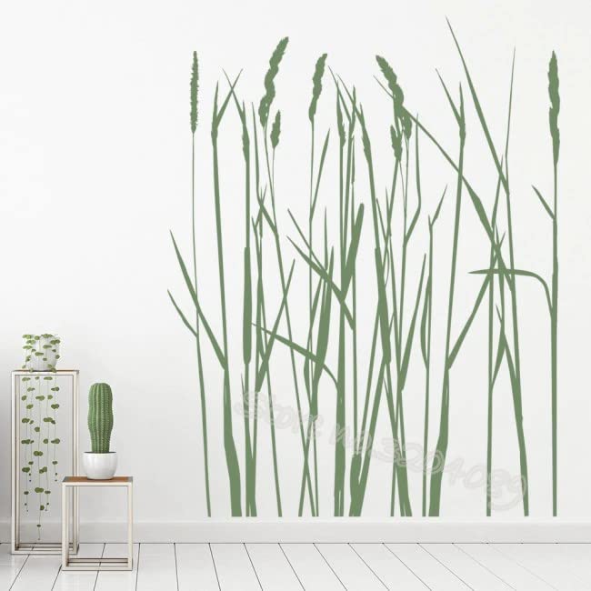 GADGETS WRAP Wall Decal Vinyl Sticker for Home Office Room Decoration Long Grass Flowers Trees Wall Sticker Long Reed