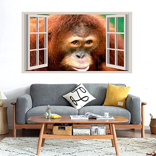 GADGETS WRAP Printed Wall Decal Sticker Fake Window Style Decal (90cm x 50cm) - Simian