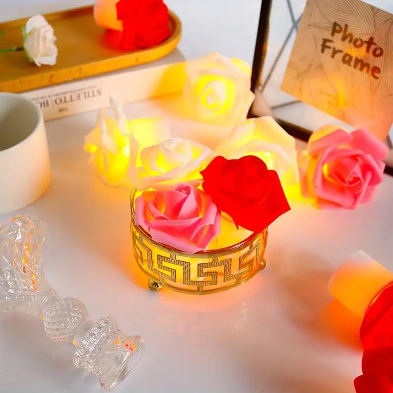 BOXO Small Rose led Light Flameless and Smokeless Decorative Candles Mood Lighting to Enhance Your Event Décor - 12 pcs