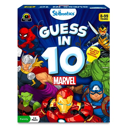 Skillmatics Card Game - Guess in 10 Marvel, Perfect for Boys, Girls, Kids, Teens, Adults Who Love Board Games, Toys, Avengers, Spiderman, Iron Man, Gifts for Ages 8, 9, 10 and Up