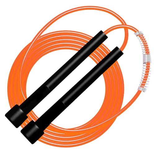 Playfitz Zero Gravity Skipping Fitness Rope & Gym Skipping Rope For Men & Women Jump Rope For Workout & Exercise Sports Fitness Adjustable Jump Rope For Speed Skipping Lightweight (Orange)