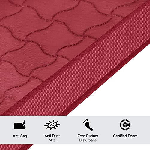 Coirfit 5 Inch Single Size Foam Mattress (Maroon, 78x30x5)