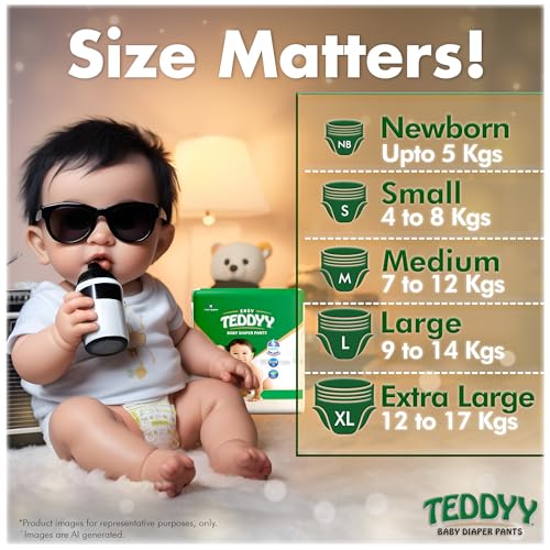 TEDDYY Baby Easy Pant Diapers Extra Large 54 Count (Pack of 1)